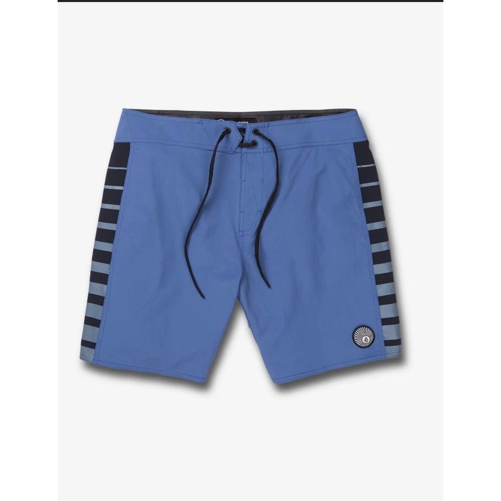 Mens Volcom Submerse Liberator 17" long Surf Trunks Striped Board Shorts Size 38